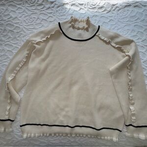 Adrianna Papell Ruffle Trim Accent Sweater